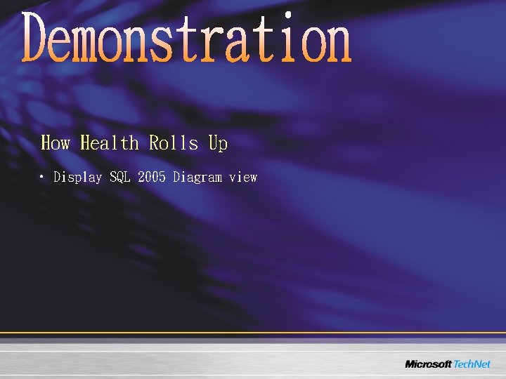 How Health Rolls Up • Display SQL 2005 Diagram view How Health Rolls Up • Display SQL 2005 Diagram view