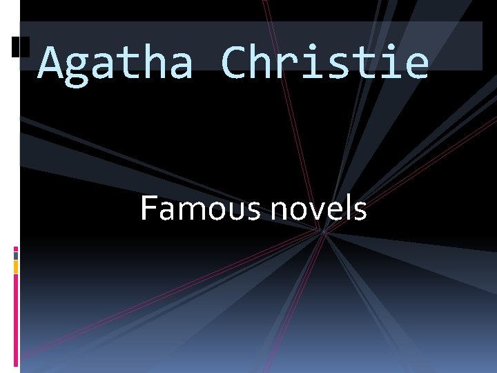 Agatha Christie Famous novels 