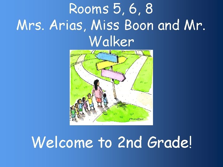 Rooms 5, 6, 8 Mrs. Arias, Miss Boon and Mr. Walker Welcome to 2