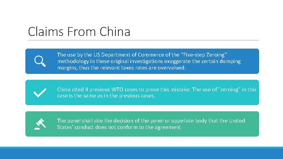 Claims From China The use by the US Department of Commerce of the “Five-step
