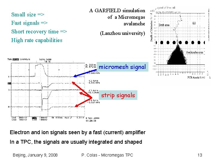 Small size => Fast signals => Short recovery time => High rate capabilities A