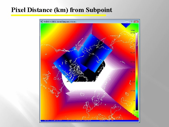 Pixel Distance (km) from Subpoint 