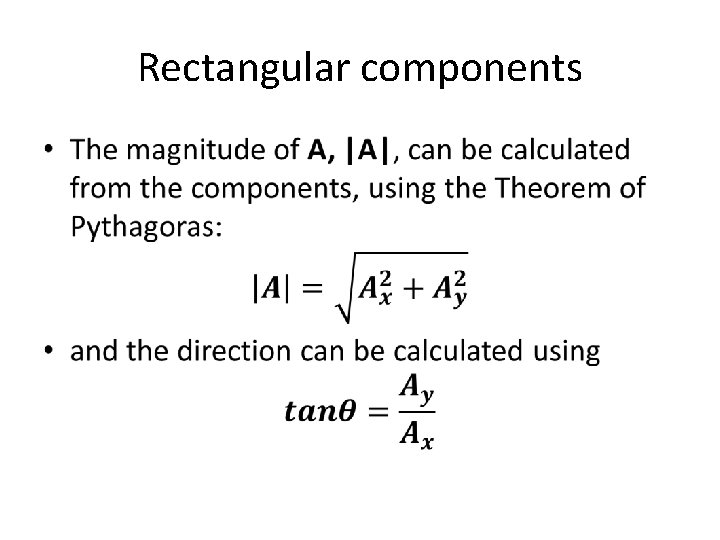 Rectangular components • 