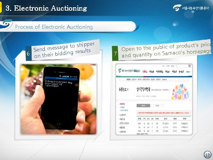3. Electronic Auctioning Process of Electronic Auctioning shipper o t e g a s