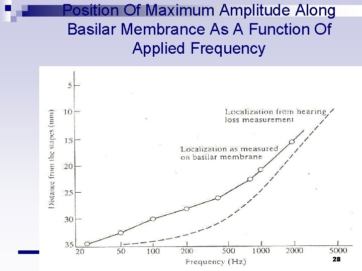 Position Of Maximum Amplitude Along Basilar Membrance As A Function Of Applied Frequency 28 Position Of Maximum Amplitude Along Basilar Membrance As A Function Of Applied Frequency 28