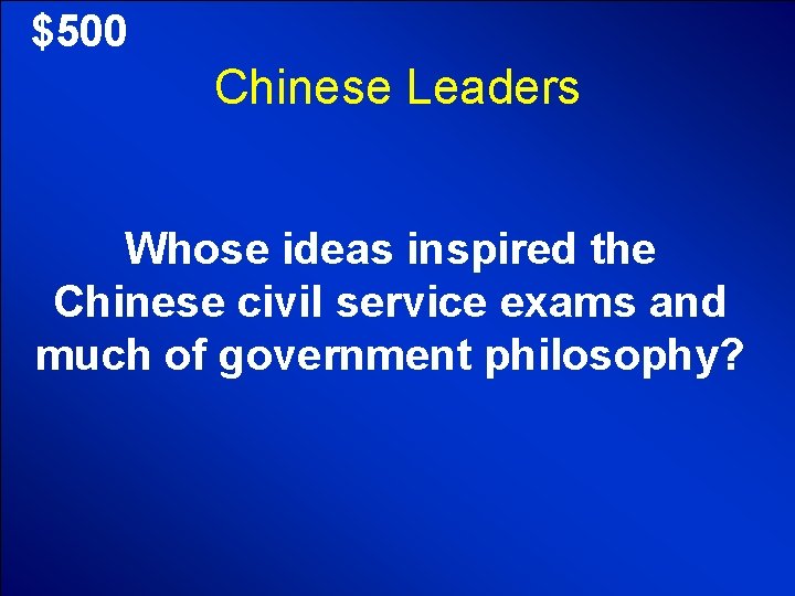 © Mark E. Damon - All Rights Reserved $500 Chinese Leaders Whose ideas inspired