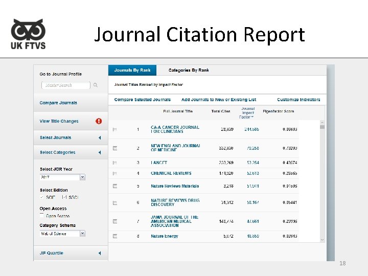 Journal Citation Report 18 