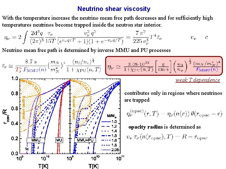 Neutrino shear viscosity With the temperature increase the neutrino mean free path decreases and