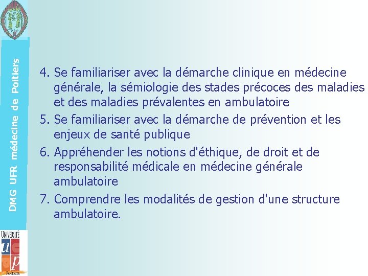DMG UFR médecine de Poitiers 4. Se familiariser avec la démarche clinique en médecine