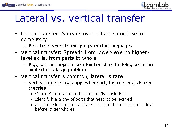 Lateral vs. vertical transfer • Lateral transfer: Spreads over sets of same level of