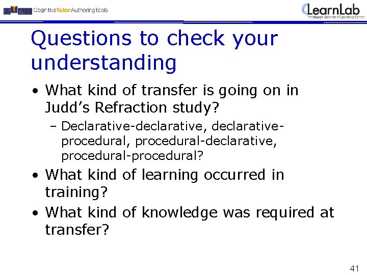 Questions to check your understanding • What kind of transfer is going on in