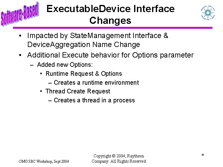 Executable. Device Interface Changes • Impacted by State. Management Interface & Device. Aggregation Name