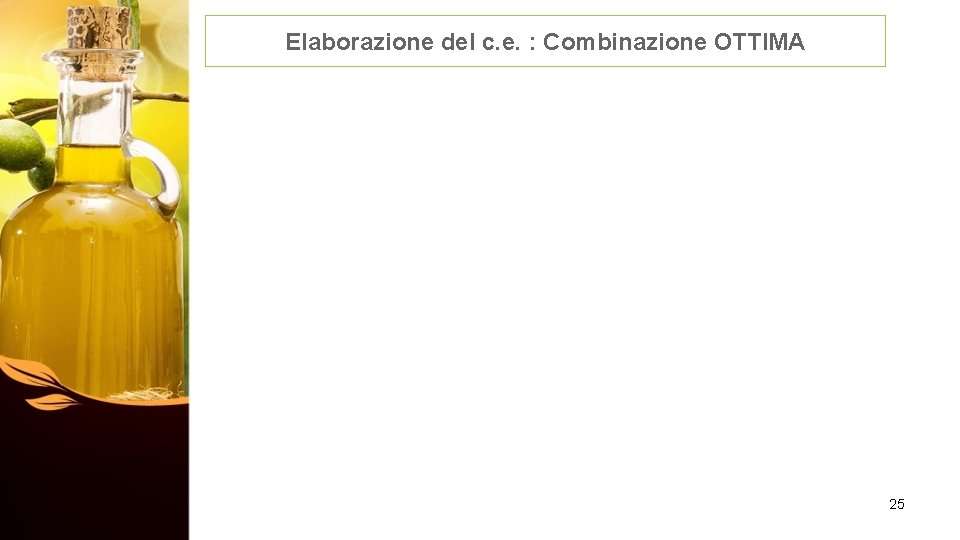 Elaborazione del c. e. : Combinazione OTTIMA 25 