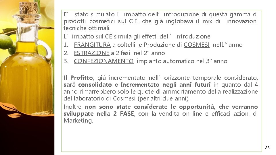 E’ stato simulato l’impatto dell’introduzione di questa gamma di prodotti cosmetici sul C. E.