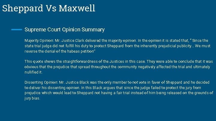 Sheppard Vs Maxwell Supreme Court Opinion Summary Majority Opinion: Mr. Justice Clark delivered the Sheppard Vs Maxwell Supreme Court Opinion Summary Majority Opinion: Mr. Justice Clark delivered the