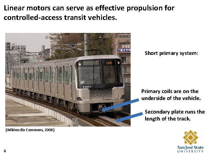 Linear motors can serve as effective propulsion for controlled-access transit vehicles. Short primary system: