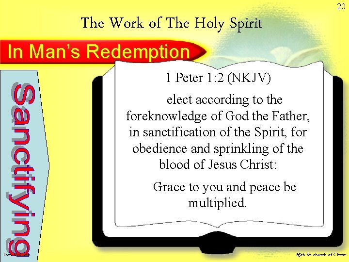 20 The Work of The Holy Spirit In Man’s Redemption 1 Peter 1: 2 20 The Work of The Holy Spirit In Man’s Redemption 1 Peter 1: 2