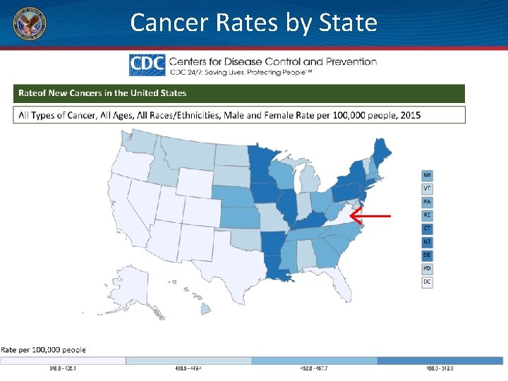 Cancer Rates by State Courtesy CDC: https: //gis. cdc. gov 