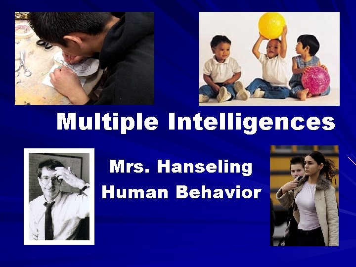 Multiple Intelligences Mrs. Hanseling Human Behavior 