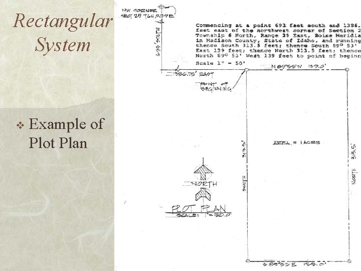 Rectangular System v Example of Plot Plan 