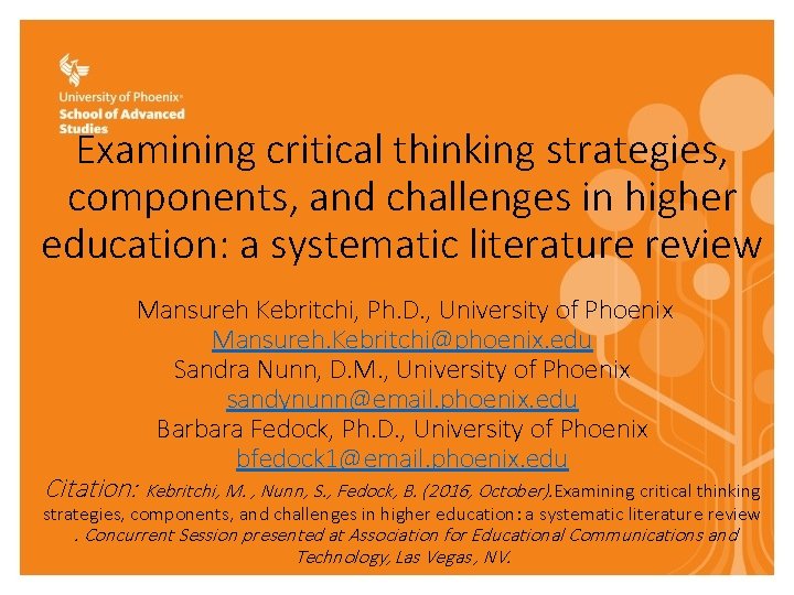 Examining critical thinking strategies, components, and challenges in higher education: a systematic literature review