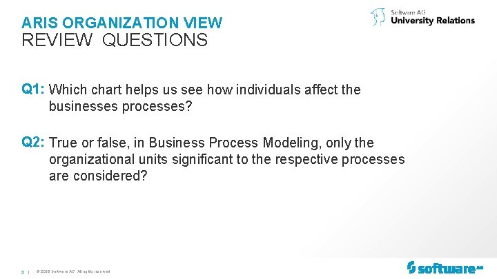 ARIS ORGANIZATION VIEW REVIEW QUESTIONS Q 1: Which chart helps us see how individuals