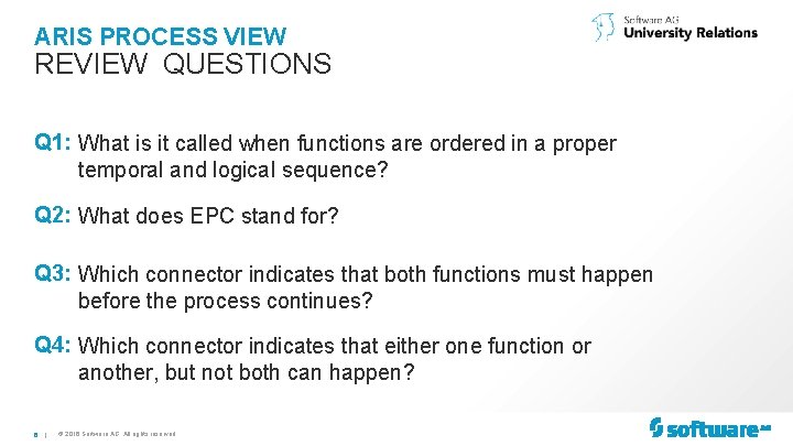 ARIS PROCESS VIEW REVIEW QUESTIONS Q 1: What is it called when functions are