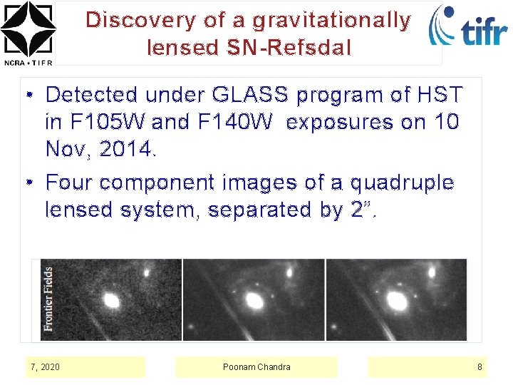 Discovery of a gravitationally lensed SN-Refsdal • Detected under GLASS program of HST in
