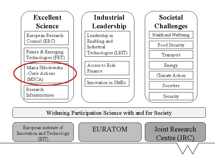 Excellent Science European Research Council (ERC) Future & Emerging Technologies (FET) Maria Skłodowska -Curie