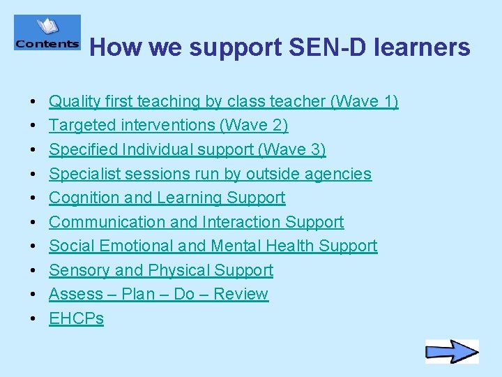 How we support SEN-D learners • • • Quality first teaching by class teacher