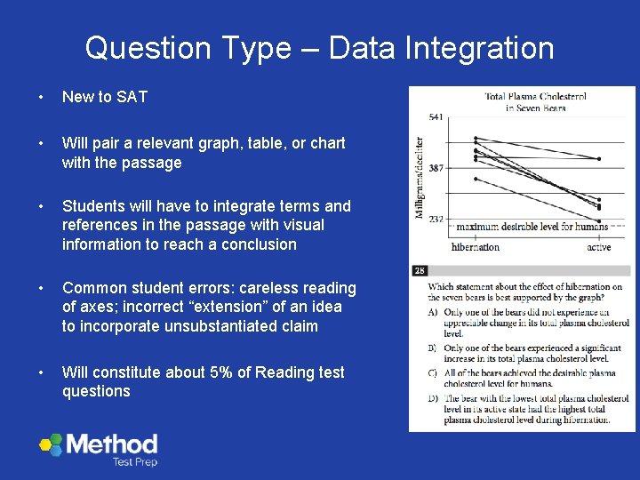 Question Type – Data Integration • New to SAT • Will pair a relevant