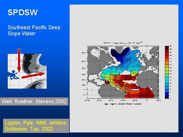 SPDSW Southeast Pacific Deep Slope Water Well, Roether, Stevens, 2002 Lupton, Pyle, Well, Jenkins,