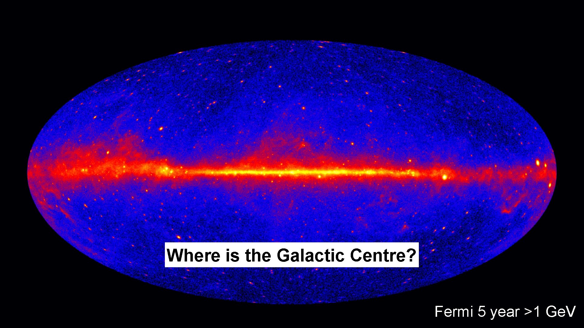 Where is the Galactic Centre? Fermi 5 year >1 Ge. V 