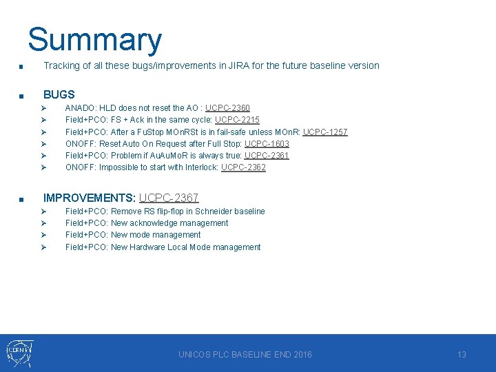 Unicoscpc Plc Baseline Improvement Proposals Benjamin Bradu Beicspcs