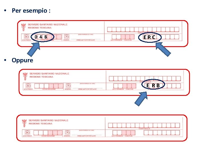  • Per esempio : 0 4 8 ERC • Oppure E RB 