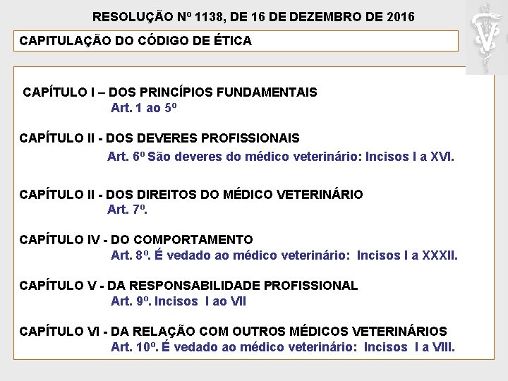 RESOLUÇÃO Nº 1138, DE 16 DE DEZEMBRO DE 2016 CAPITULAÇÃO DO CÓDIGO DE ÉTICA