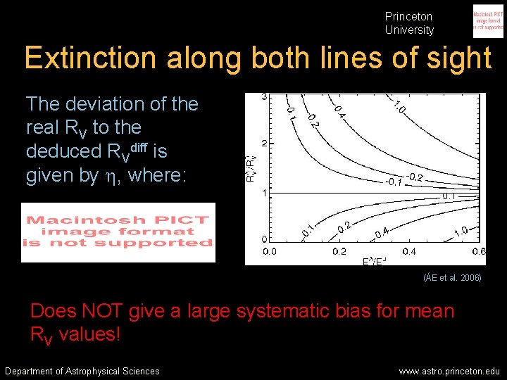 Princeton University Extinction along both lines of sight The deviation of the real RV Princeton University Extinction along both lines of sight The deviation of the real RV