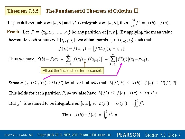 Chapter 7 Integration Copyright 13 05 01 Pearson