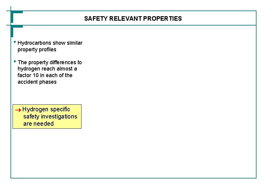 SAFETY RELEVANT PROPERTIES • Hydrocarbons show similar property profiles • The property differences to