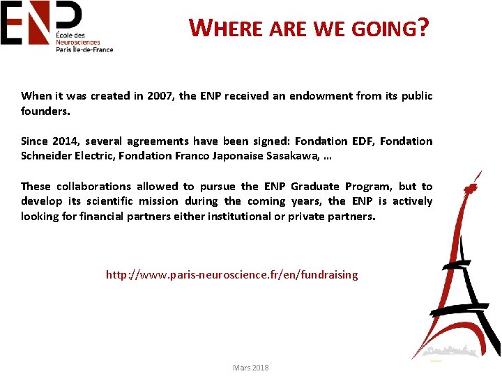 WHERE ARE WE GOING? When it was created in 2007, the ENP received an