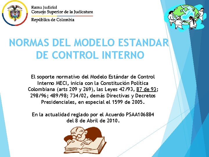 NORMAS DEL MODELO ESTANDAR DE CONTROL INTERNO El soporte normativo del Modelo Estándar de