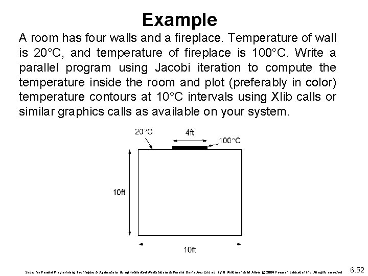 Example A room has four walls and a fireplace. Temperature of wall is 20°C,