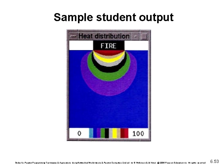 Sample student output Slides for Parallel Programming Techniques & Applications Using Networked Workstations &