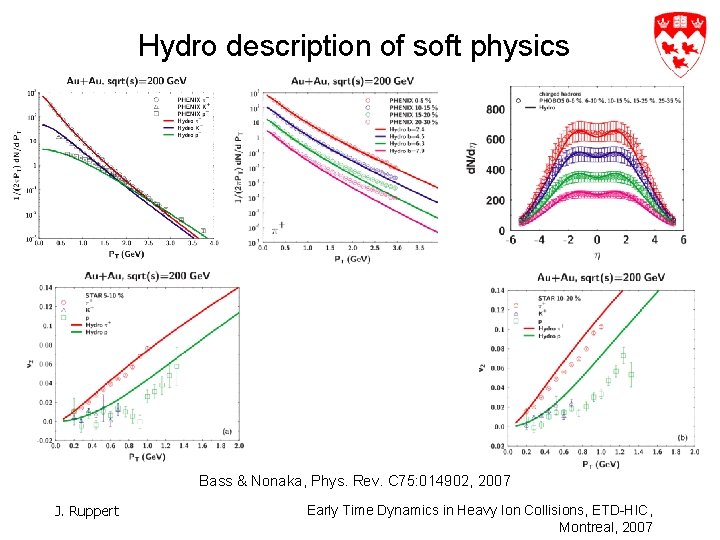 Hydro description of soft physics Bass & Nonaka, Phys. Rev. C 75: 014902, 2007