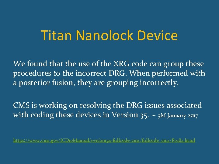 Titan Nanolock Device We found that the use of the XRG code can group