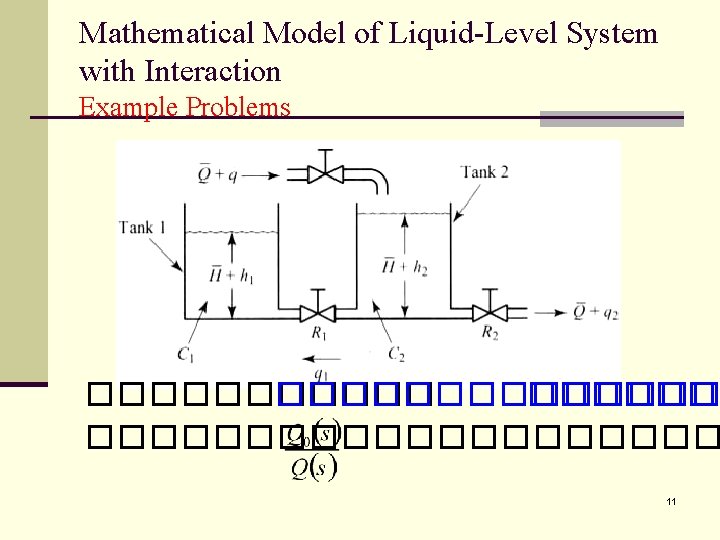 Mathematical Model of Liquid-Level System with Interaction Example Problems �������������� 11 