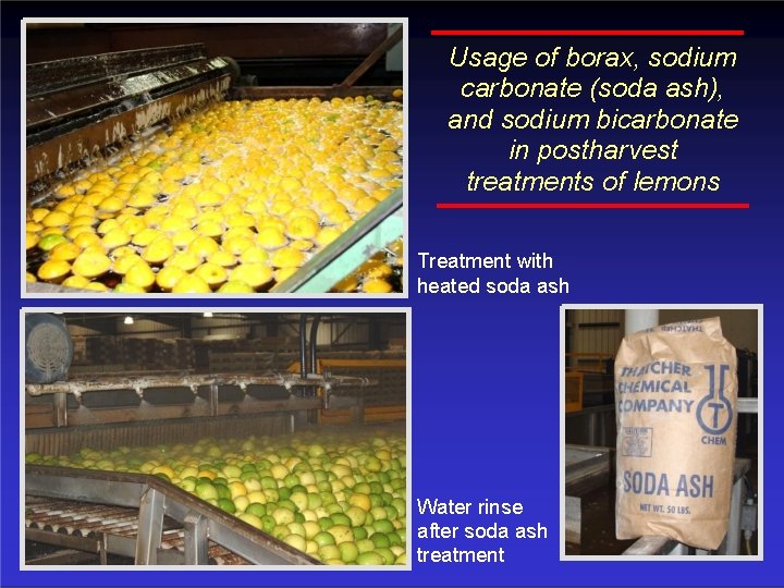 Usage of borax, sodium carbonate (soda ash), and sodium bicarbonate in postharvest treatments of