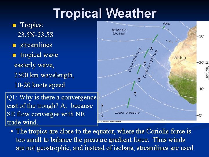 Tropical Weather Tropics: 23. 5 N-23. 5 S n streamlines n tropical wave easterly