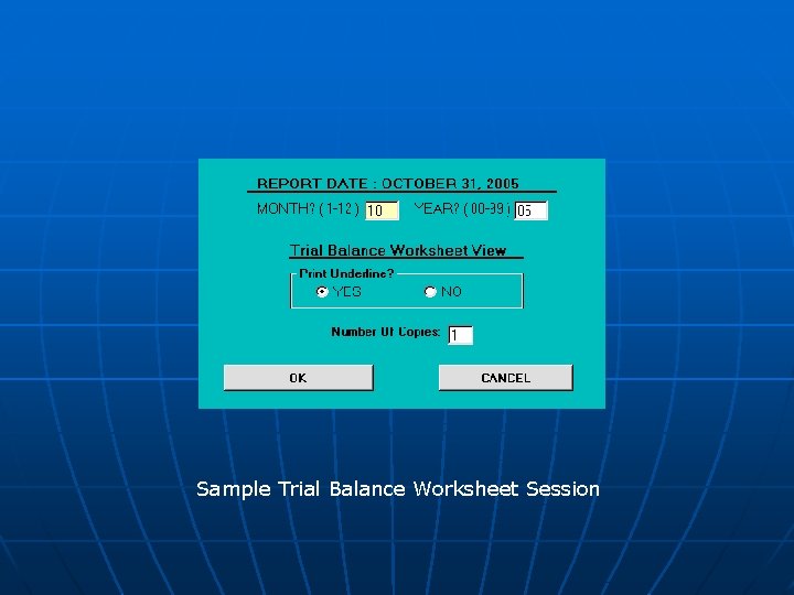 Sample Trial Balance Worksheet Session 