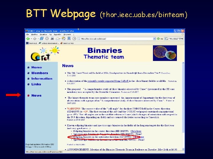 BTT Webpage (thor. ieec. uab. es/binteam) 